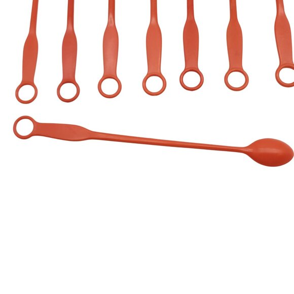 Vintage Tupperware Cocktail Spoons (181) in Orange Set of 10 - Picture 2 of 2